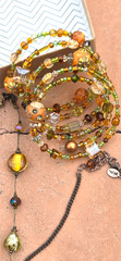 8 pieces-New Handmade & PreviouslyWorn BROWN AMBER YELLOW ORANGE Costume Jewelry