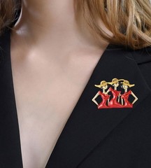 Fashion Red Sisters Ladies Brooch Pin for Women My Best Friends Cute Enameled…