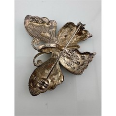 Y2K Blue Butterfly Brooch Cottagecore Fairycore Pin VNTG Pastel Blue Rhinestone