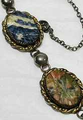 Vintage Sorrento 1/20 12k Gold-Filled Carved Stone Oval Link Bracelet Agate More