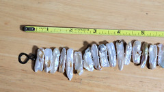 ~14.5 INCH OBLONG NATURAL WITH IMPERFECTIONS PEARL STERLING SILVER NECKLACE X13L