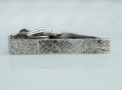 Vintage Sterling Silver Tie Bar – Shield‑S Maker’s Mark – Clamping Style