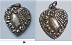 Vintage 1940s Sterling Silver Puffy Heart Charms WWII Sweetheart CHOOSE ONE