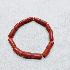 Vintage Red Coral Bracelet Natural Coral Stretchable Handmade Gemstone Jewelry