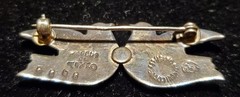 Vintage Margot De Taxco Sterling Silver Twin Dove Enamel Pin Brooch
