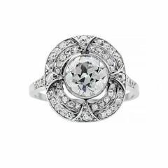 2.90Ct Art Deco Style Lab Created Diamond Anniversary 14k White Gold Finish Ring