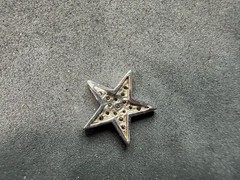 1.64g Vintage Sterling Silver 925 Star Pendant Sparkling Clear Accents M