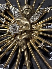 Large Starburst Angel Cherub Brooch