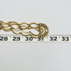 Vintage Gold Tone Necklace Curved Link Multi Chain 5 Strand 31.5”