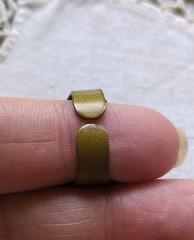 Vintage Made In West Germany Faux Jade Brass Ring Adjustable Size 5