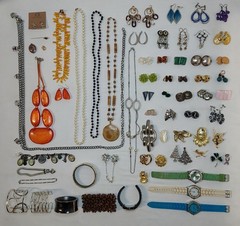 Costume Jewelry Large Assorted Colorful Lot Necklaces Bracelets Watches & More