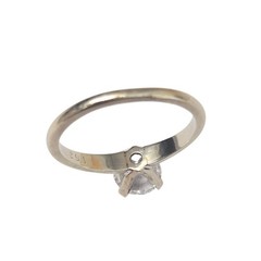 Vintage 14k white gold White Topaz Solitaire Ring 1.25 carat