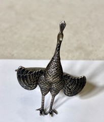 Vintage Vilai Sterling Silver Niello Peacock Brooch Pin Made In Siam 2.5”