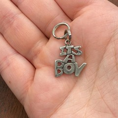 Vintage SJC 925 Sterling “It’s a Boy” Baby Shower Gender Reveal Pendant Charm