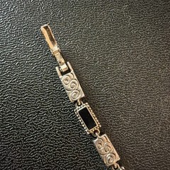 Silver Tone And Black Vintage Bracelet