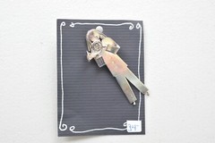 Brooch 3D Artisan Signed man music musician jazz blues N12