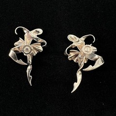 Vintage Gold Vermeil Ballerina Dancer Screw Back Earrings 1.5″ Made in Mexico