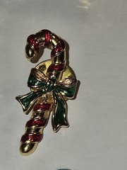 6 Christmas Brooch Rhinestone Enamel Pins Costume Jewelry, 1.5-2.5 Inches