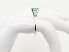 Vintage 1940s $4000 1.50ct AAA+++ Colombian Emerald Diamond 14k White Gold Ring