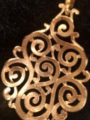 Trifari Rare Trifarium baroque Demi Parure Pendant & Earrings Vin Statement NR!