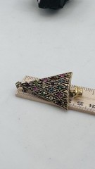 Vintage Hollycraft Christmas Tree Brooch Multicolor Rhinestone Gold Tone Pin