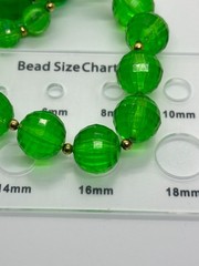 Vintage 1960s Green Lucite Faceted Bead Necklace Chunky Mod MCM