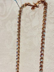 VINTAGE Eternity Rhinestone choker AB and Pink AB with AB clusters 15.5 inches