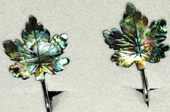 Vintage New Set Of Glacier Pearls Maple Leaf Necklace And Clip Earrings Set
