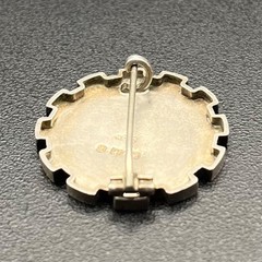 Sterling Aesthetic Brooch Hand-Engraved Ivy Leaves Birmingham 1885 WCM Signed