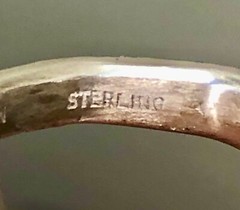 ANTIQUE STERLING SPOON BYPASS RING STUNNING DEEPLY ETCHED FLORAL PATTERN SIZE 13