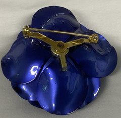 Used Vintage 60’s Purple Flower with Topaz like center stone Brooch 2 1/4″