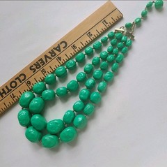 Vtg Four Chunky Beaded Necklaces 15-28″ Colorful Neutral Long Boho Classic Chic