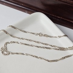 Vintage Italy 925 Sterling Silver Twisted Chain Necklace 29″L – 5.45g