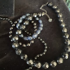 Lot 1950s 1960s Necklaces Black Bubble Style Costume Jewelry