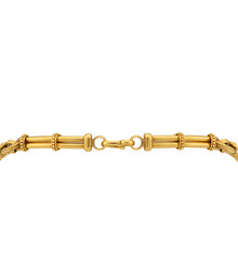 Vintage Handmade Broad Chain Necklace in Gold Plated Sterling Silver 16 Inches