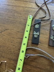 Vintage Lot Imported Rare Wood Necklaces Pieces Teak Walnut 1970s Leather Asian