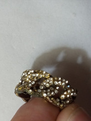 Vintage Rhinestone Eternity Band Ring goldTone Size ~0.68″ ID sz 7 *READ