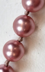 Lustrous Pink Simulated Pearl Beaded Necklace 18 In Adjustable 23.7mm