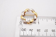 Vintage 14k Yellow Gold White Gold Brooch Pin Two Tone