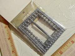 VtG NOS Glitzy 2-3/4″ Rectangular Rhinestone Belt Buckle makes a Great Frame!
