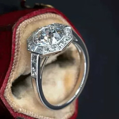2.10Ct Art Deco Style Lab Created Diamond Anniversary 14K White Gold Finish Ring