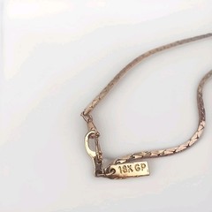 18k GP Necklace Chain Dainty Vintage 18 In Womens Patterned