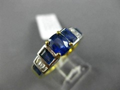 ESTATE 2.46CT DIAMOND & SAPPHIRE 18KT TWO TONE GOLD 3D FILIGREE ENGAGEMENT RING