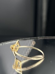 ATQ Vtg 10k Yellow Gold Diamond Ring Brooch Conversion Flower in Square sz 10