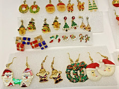 Vintage To Modern Lot of 40 Christmas Holiday Pierced Earrings Costume Jewelry