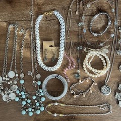 Icy Fairy Jewelry Lot Silver Aurora Bead Necklace Bracelet Charm Rhinestone 21PC