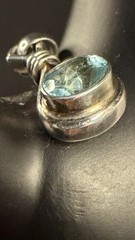 Vintage Sterling Silver Pendant Set with a Beautiful Facetted Aquamarine