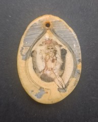 Antique Carved Painted Mechanics’ Good Luck Charm Amulet Scrimshaw
