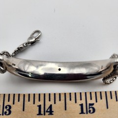 VTG Helen Andrews HAN 925 Italy Resin Bar Bracelet 6.5in Brown Leopard GUC