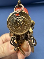 Vintage Yemeni Jewish Amulet Pendant Necklace Coin Charms Tribal